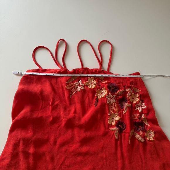 Free People-Embroidered-Flower Fields-Shift Dees-Strappy-Low Back-Fall-Size M - Picture 16 of 16
